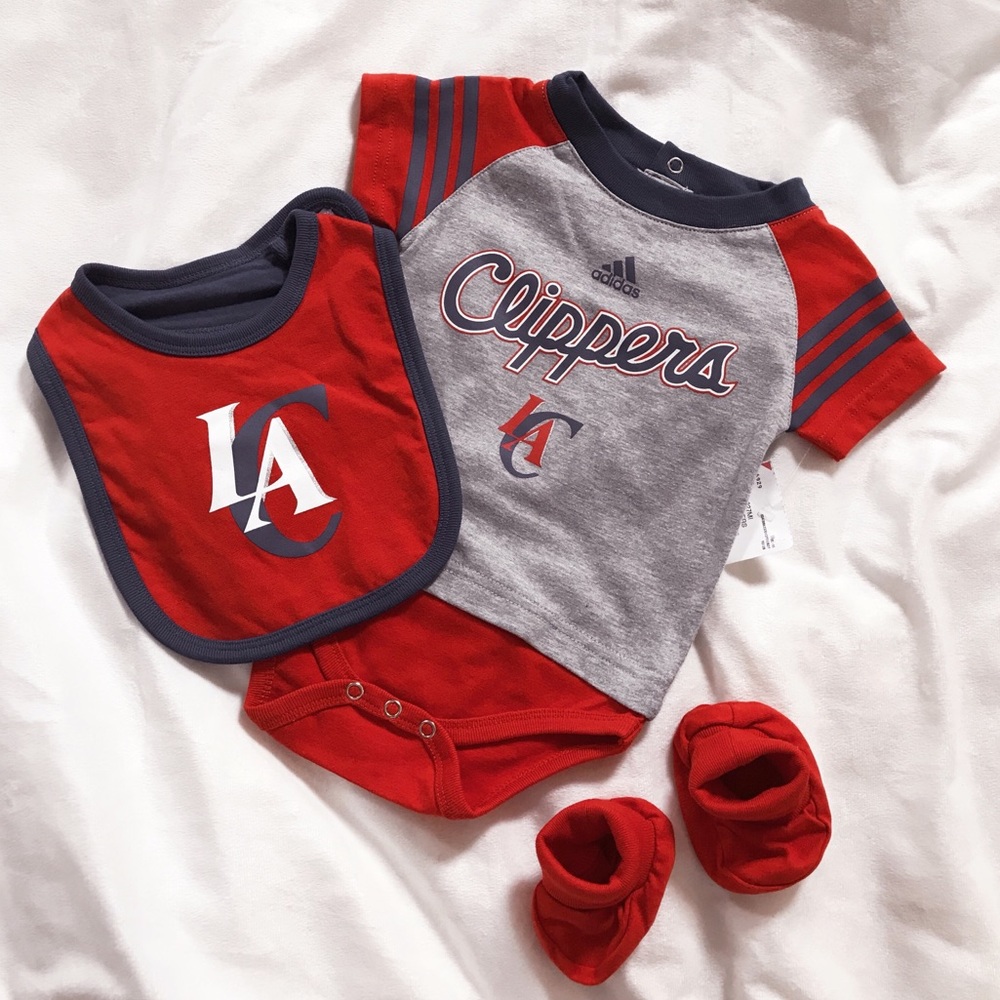Baby - {Adidas} LA Clippers Onesie Set